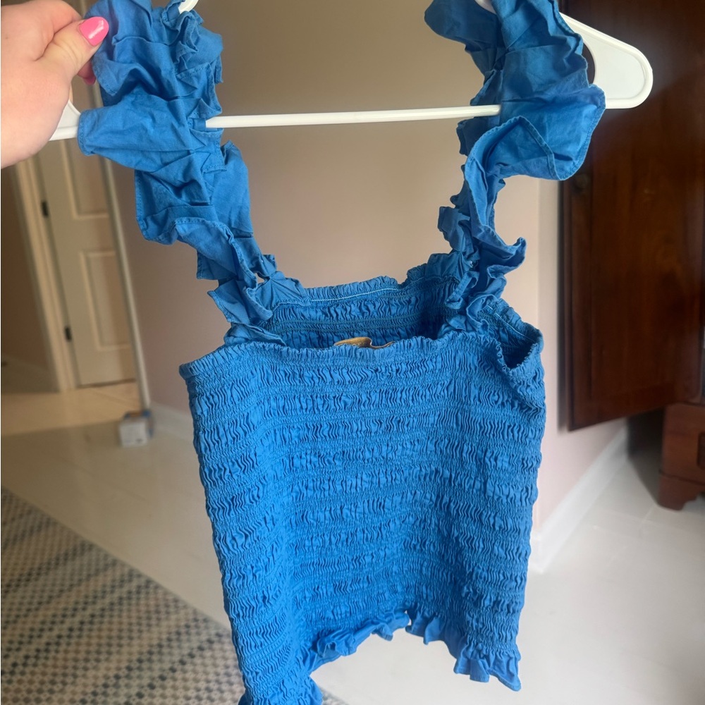 RAMY BROOK Blue Ruffled Women's Top - Picture 2 of 3